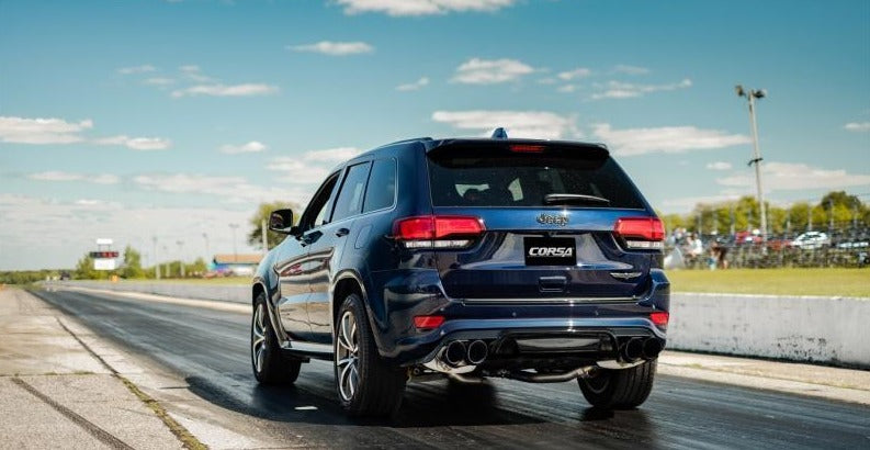 CORSA Performance 2.75" Catback Exhaust Dual Rear Exit with Twin 4.5" Black PVD Pro-Series Tips Jeep Grand Cherokee TrackHawk 2018-2020