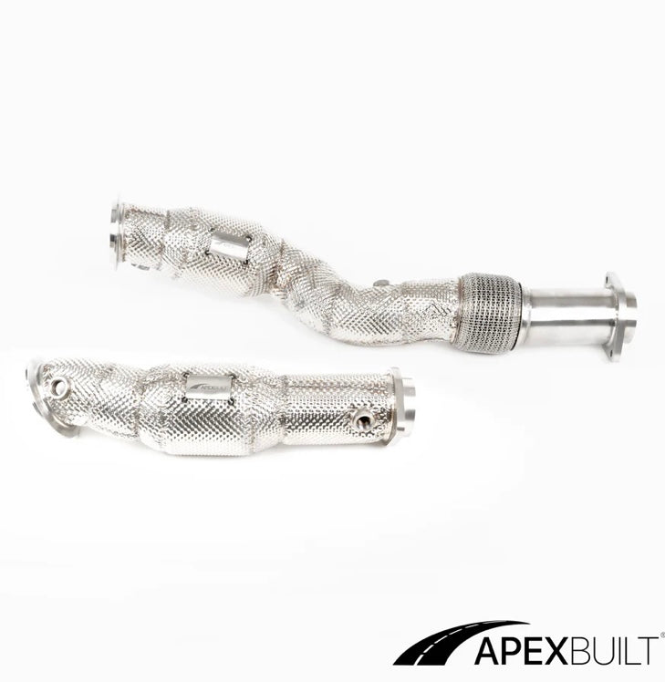 APEXBUILT® BMW G87 M2, G80 M3, & G82/G83 M4 RESONATED RACE DOWNPIPES (S58, 2021+)