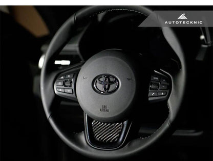 AutoTecknic Carbon Fiber Steering Wheel Trim Overlay Toyota A90 Supra 2020+